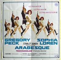 e012 ARABESQUE six-sheet movie poster '66 Gregory Peck, Sophia Loren