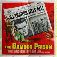 e027 BAMBOO PRISON six-sheet movie poster '54 Brian Keith, World War II