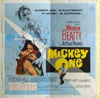 e084 MICKEY ONE six-sheet movie poster '65 Warren Beatty, Hurd Hatfield