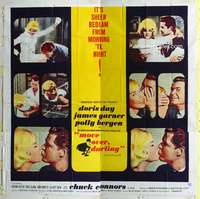 e085 MOVE OVER DARLING six-sheet movie poster '64 James Garner, Doris Day