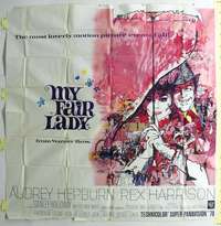 e086 MY FAIR LADY six-sheet movie poster '64 Audrey Hepburn, Peak art!