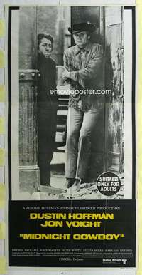e429 MIDNIGHT COWBOY Aust three-sheet movie poster '69 Dustin Hoffman, Voight