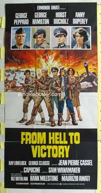 e292 FROM HELL TO VICTORY English three-sheet movie poster '79 Umberto Lenzi