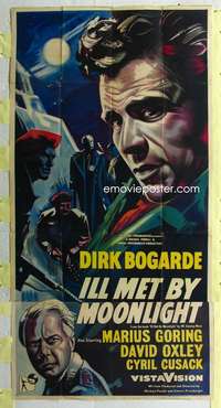 e354 ILL MET BY MOONLIGHT English three-sheet movie poster '58 Michael Powell