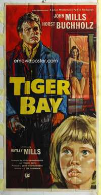e561 TIGER BAY English three-sheet movie poster '60 introducing Hayley Mills!
