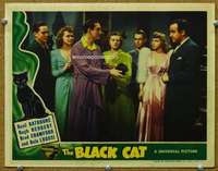 f323 BLACK CAT movie lobby card '41 Basil Rathbone, Alan Ladd