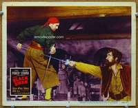f326 BLACK SWAN movie lobby card #8 R52 Tyrone Power duelling!