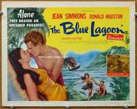 f124 BLUE LAGOON title movie lobby card '49 Jean Simmons, Cyril Cusak