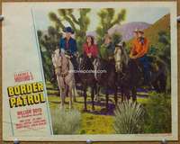 f335 BORDER PATROL movie lobby card '43 Hopalong Cassidy on horseback!