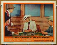 f367 CHEYENNE AUTUMN movie lobby card #1 '64 Stewart poker playing!
