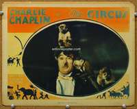 f375 CIRCUS movie lobby card '28 Charlie Chaplin with monkies!