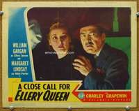 f381 CLOSE CALL FOR ELLERY QUEEN movie lobby card '42 William Gargan