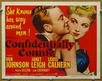 f130 CONFIDENTIALLY CONNIE title movie lobby card '53 Janet Leigh, Johnson