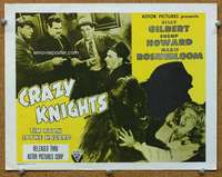 f133 CRAZY KNIGHTS title movie lobby card R50s Gilbert, Shemp Howard
