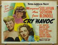 f136 CRY HAVOC title movie lobby card '43 Sullavan, Sothern, Blondell