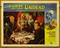 f406 CURSE OF THE UNDEAD movie lobby card #4 '59 scared at dinner!