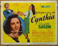 f138 CYNTHIA title movie lobby card '47 Elizabeth Taylor, Jimmy Lydon