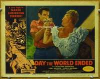 f411 DAY THE WORLD ENDED movie lobby card #8 '56 Richard Denning fights