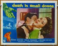 f414 DEATH IN SMALL DOSES movie lobby card '57 I bet she's high!