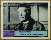 f425 DIARY OF A MADMAN movie lobby card #4 '63 Vincent Price close up!