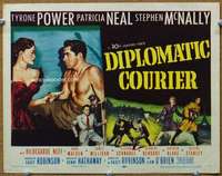 f143 DIPLOMATIC COURIER title movie lobby card '52 Tyrone Power, Pat Neal