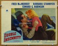 f043 DOUBLE INDEMNITY movie lobby card #8 '44 Fred & Barbara on couch!