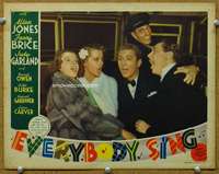 f010 EVERYBODY SING movie lobby card '38 young Judy Garland sings!