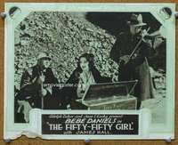 f458 FIFTY-FIFTY GIRL movie lobby card '28 Bebe Daniels plays piano!