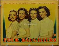 f473 FOUR DAUGHTERS movie lobby card '38 Lane sisters & Gale Page!