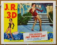 f477 FRENCH LINE movie lobby card #3 '54 3-D sexy Jane Russell c/u!