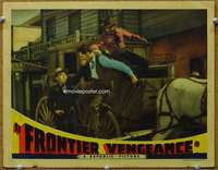 f488 FRONTIER VENGEANCE movie lobby card '40 Red Barry on stagecoach!