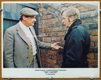 f497 GET CARTER movie lobby card #3 '71 Michael Caine in trenchcoat!