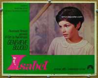 f596 ISABEL movie lobby card #8 '68 Genevieve Bujold close up!