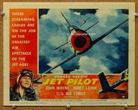 f606 JET PILOT movie lobby card #8 '57 great plane close up, Hughes