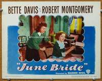 f616 JUNE BRIDE movie lobby card #8 '48 Bette Davis sitting in chair!