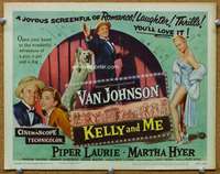 f164 KELLY & ME title movie lobby card '57 Van Johnson, Piper Laurie & dog!