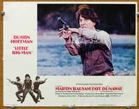 f662 LITTLE BIG MAN movie lobby card #4 '71 Dustin Hoffman with gun!