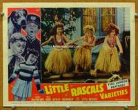f666 LITTLE RASCALS VARIETIES movie lobby card #2 '59 in hula skirts!