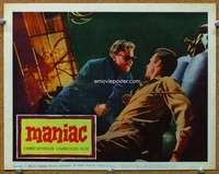 f692 MANIAC movie lobby card #1 '63 Kerwin Mathews, Hammer horror!