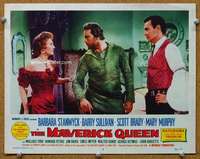 f699 MAVERICK QUEEN movie lobby card #4 '56 Stanwyck, Zane Grey