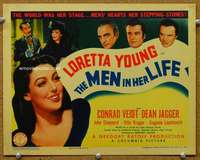 f171 MEN IN HER LIFE title movie lobby card '41 Loretta Young, Conrad Veidt