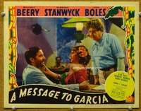 f704 MESSAGE TO GARCIA movie lobby card '36 John Boles with sexy gal!
