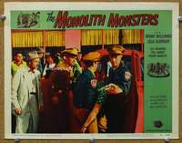 f716 MONOLITH MONSTERS movie lobby card #7 '57 unconscious girl!