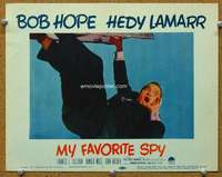 f736 MY FAVORITE SPY movie lobby card '51 Bob Hope suspended!