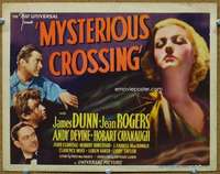 f173 MYSTERIOUS CROSSING title movie lobby card '36 sultry Jean Rogers!