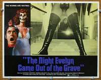 f744 NIGHT EVELYN CAME OUT OF THE GRAVE movie lobby card #5 '72 wild!