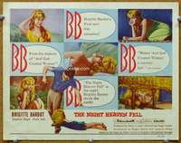 f175 NIGHT HEAVEN FELL title movie lobby card '58 hottest Brigitte Bardot!