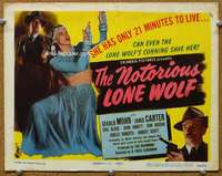 f179 NOTORIOUS LONE WOLF title movie lobby card '46 Gerald Mohr, Carter