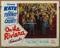 f758 ON THE RIVIERA movie lobby card #4 '51 Danny Kaye, Gene Tierney