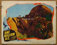 f764 ONE MILLION BC movie lobby card '40 Victor Mature & cave men!